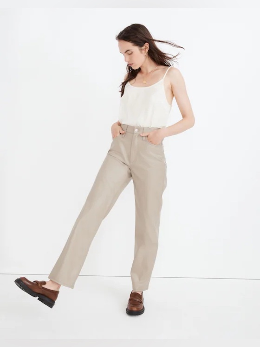 Madewell the perfect vintage straight‎ jean faux leather edition